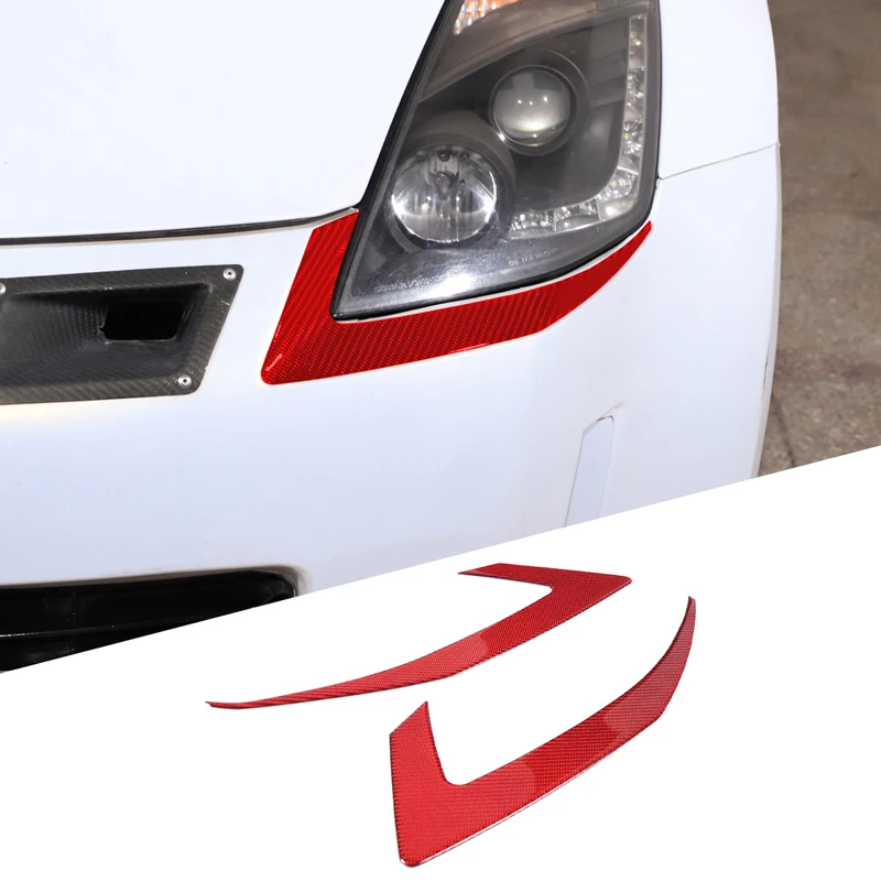 

For Nissan 350Z Z33 2003 2004 2005 2006 Soft Carbon Fiber Car Headlight Lower Eyebrow Cover Trim Sticker Car Accessories