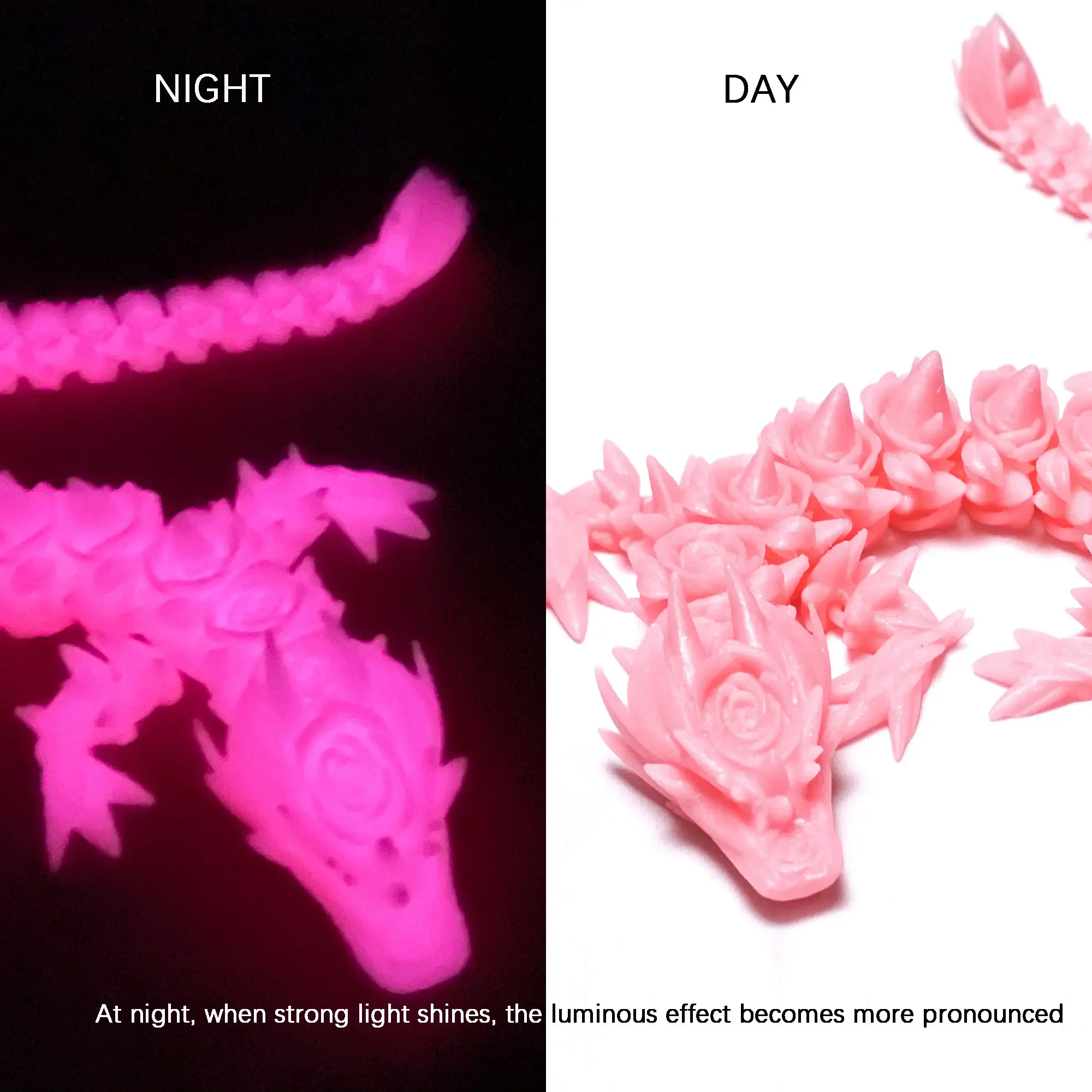 3D printed crystal rose dragon animal toys, home rooms, car decorations, tabletop decorations, and joints for free movement