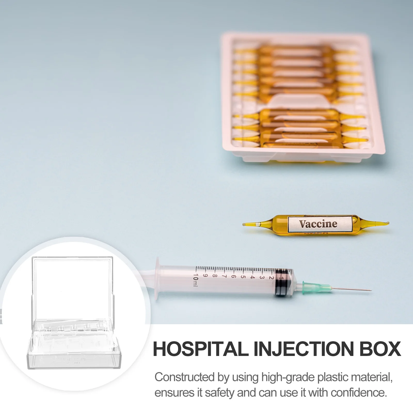 صندوق حقن مقاوم للضوء عالي الجودة من البلاستيك لعيادة المستشفى وحقيبة تخزين وحامل حاوية حقن طبية #6