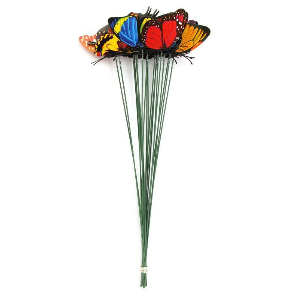 

50/100pcs Butterflies Garden Yard Planter Simulation Whimsical Butterfly Stick Decoracion Outdoor Decor Flower Pots Decoration