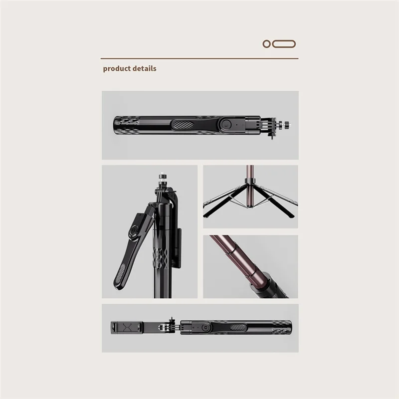 FULL-185Cm Bluetooth Selfie Stick Handheld Stabilizer Foldable Monopod,For Mobile Phone Live