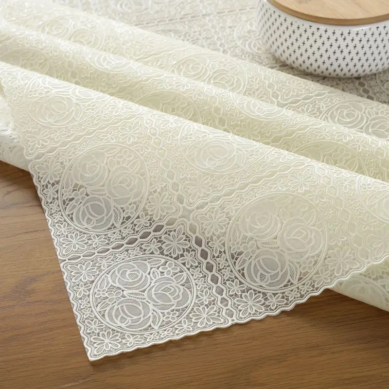 Thickened European pvc tablecloth oil-proof and dirt-resistant square rectangular dining table mat leavein plastic coffee fabric