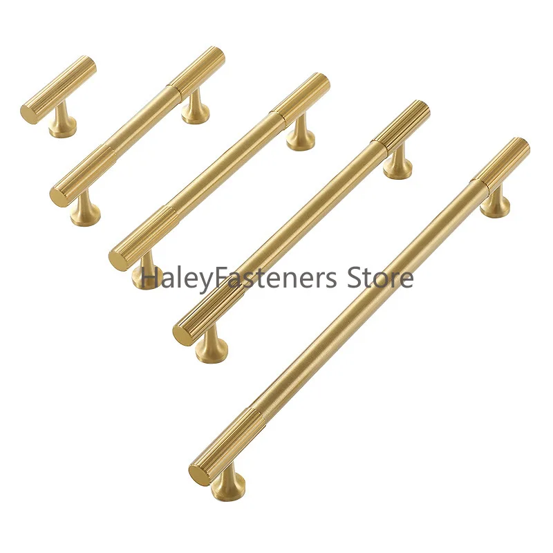 Brass solid handle vertical pattern knurled medieval handle wardrobe shoe cabinet cabinet surface mounted single hole