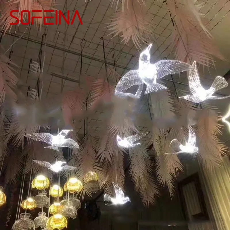 SOFEINA Modern Wedding Lamp LED Indoor Landscape Flying Birds for Home Atmosphere Party Stage Acrylic Light Decoration