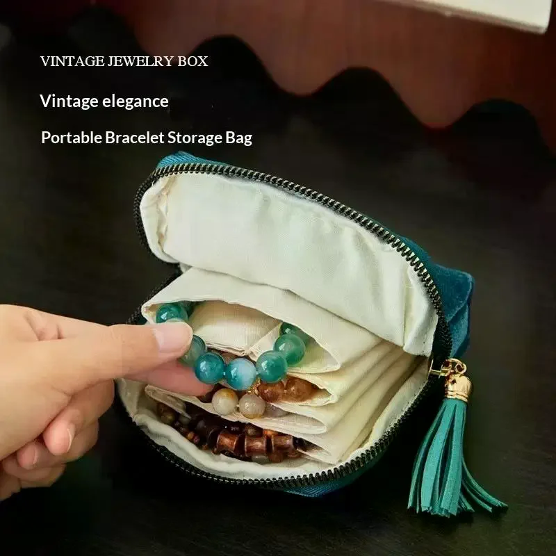 NEW 5-Layer Jewelry Storage Bag Velvet Jewelry Pouch Bags For Watch Bracelet Rings Earrings Portable Travel Jewelry Case