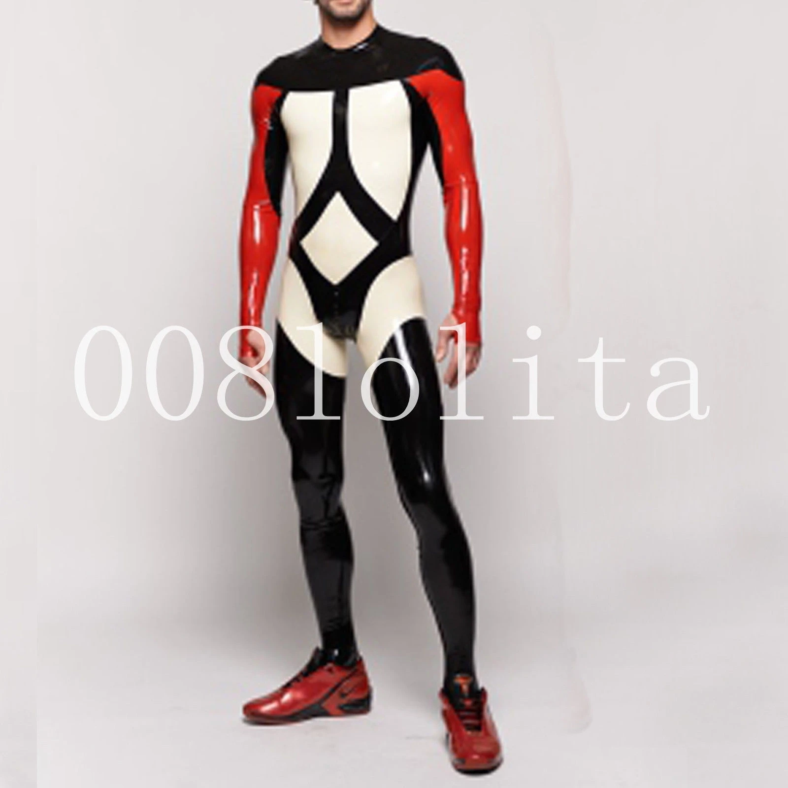 

100% Latex Rubber Men's handsome racing suits Tights fashion Catsuit Size XS~XXL