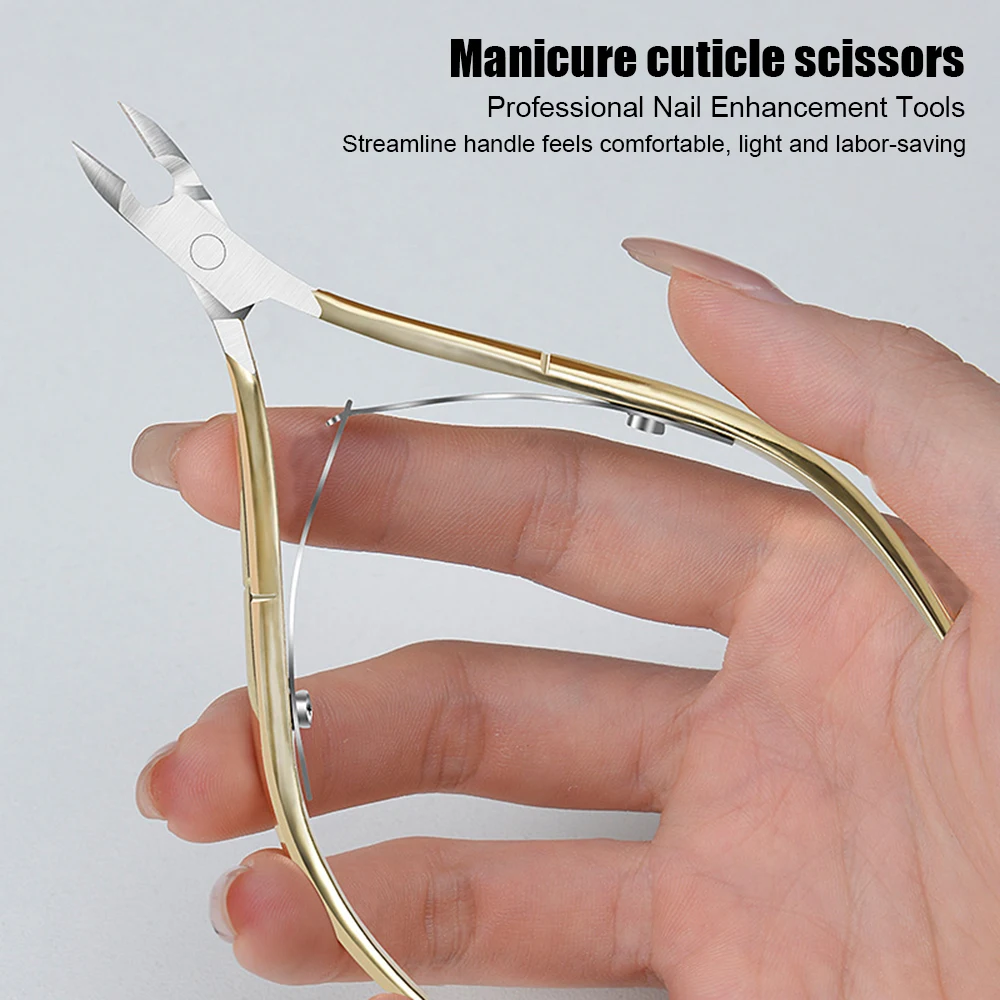 Stainless Steel Cuticle Nipper Professional Remover Scissors Finger Care Manicure Nail Clipper Dead Skin Tools Gold and Sliver M