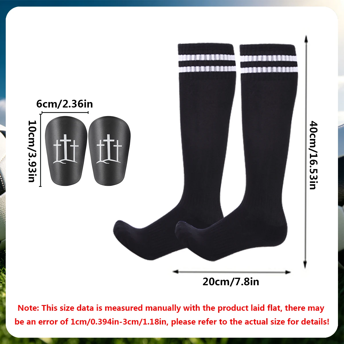 2-piece set for adult thickened short-tube socks leg guard plate strap set for men and women dispensing anti-slip god socks