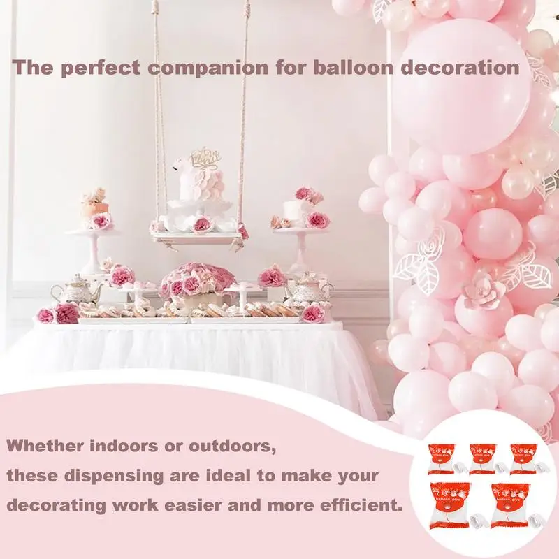 Balloon Glue Dot Leave No Trace 5 Rolls Glue Dot Sticky Dots Portable For Wedding Room Decoration Birthday Parties Anniversary