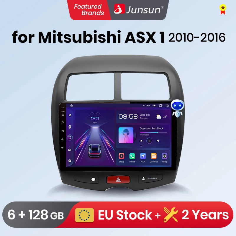 Junsun Car Radio wireless CarPlay Android Auto For Mitsubishi ASX 1 2010 - 2016 car intelligent systems No 2 din 2din DVD