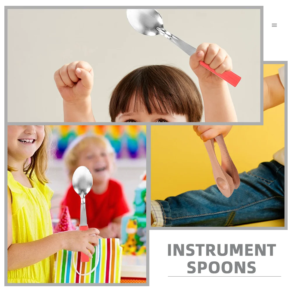 

2Pcs Wooden Musical Spoons Lightweight Spoon Instrument for Adult Education Family Party Unique Percussion Musical Spoons
