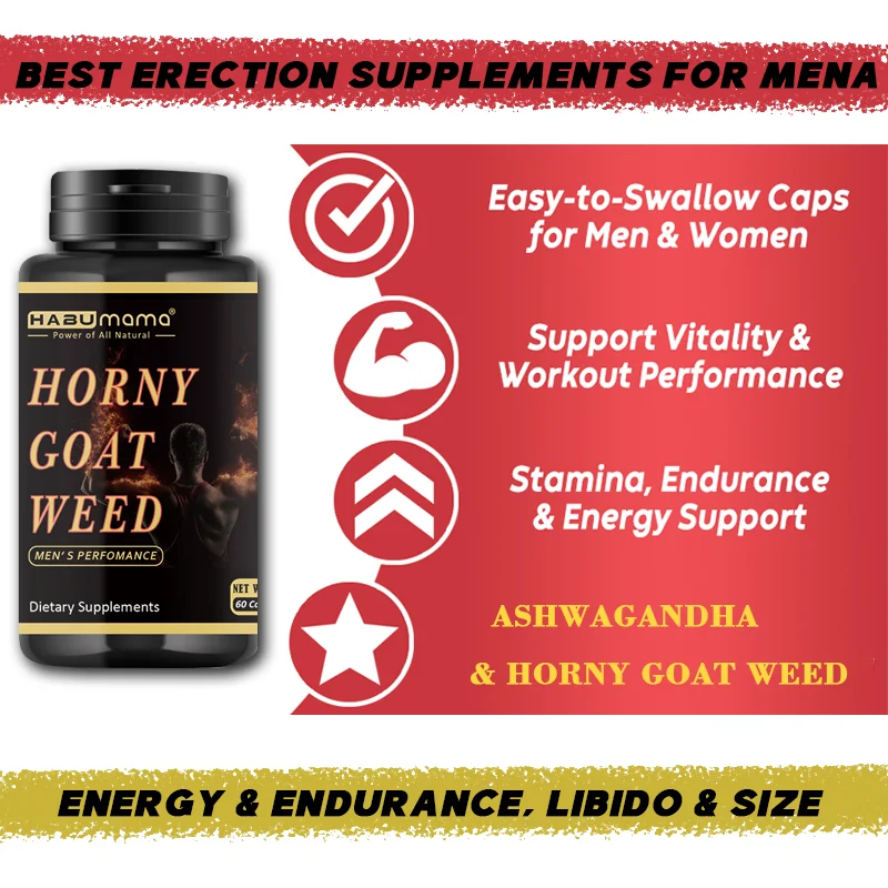 HABUMAMA Horny Goat Weed Male Supplement, Boost Energy & Endurance