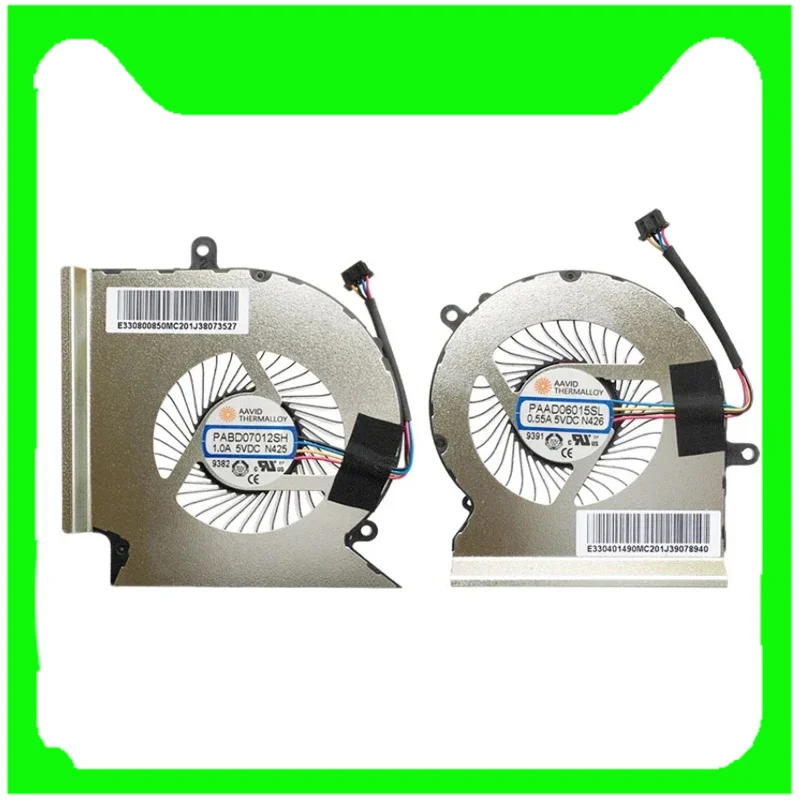 Laptop CPU GPU Cooling Fan for MSI GL65 GE65 GP65 WE65 Raider PABD07012SH 1.0A 5VDC N425 PAAD06015SL 0.55A 5VDC N426