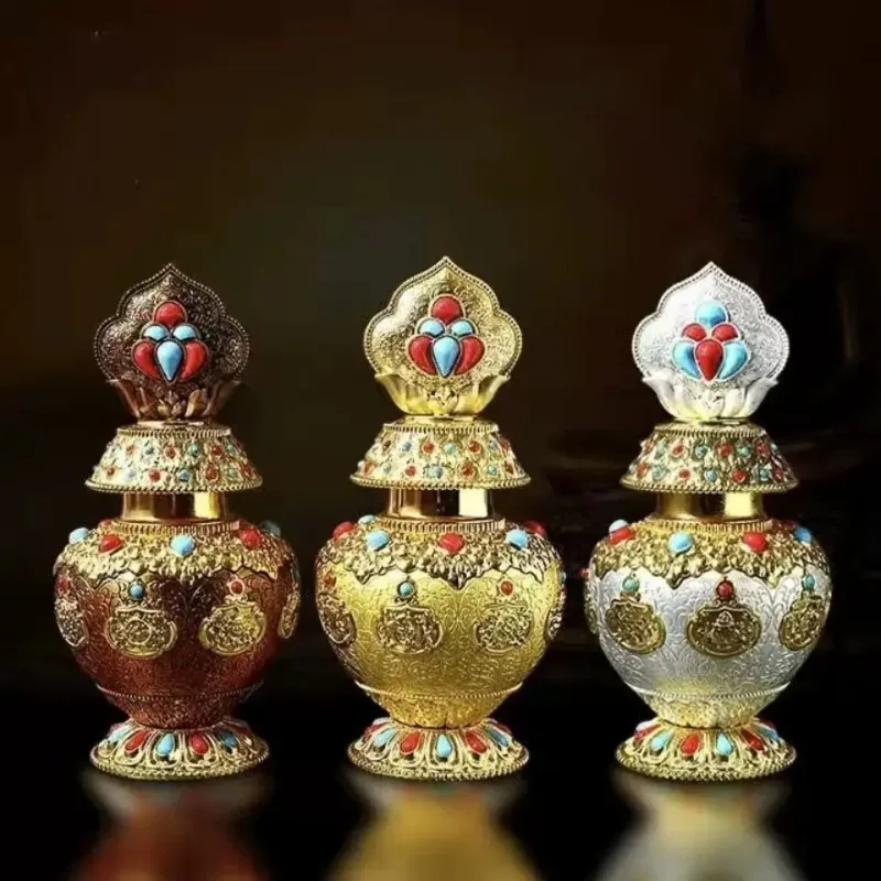 Tibetan Buddhist Treasure Vase Naga King Dragon Vessel Ashtamangala Eight Auspicious Symbols Ornament for Home Altar