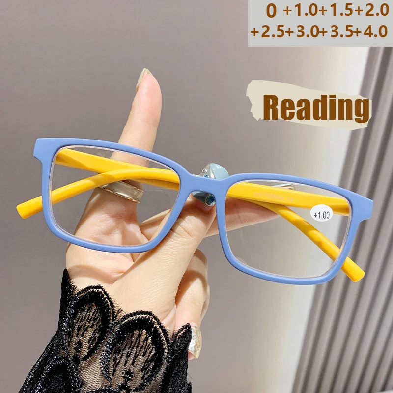 Bunte Anti-blaues Licht Lesebrille Trendy Frauen Trendy Persönlichkeit Modische Gläser Rahmen Ältere Lesebrille 6902