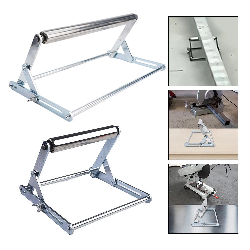 Foldable Support Frame Adjustable Cutting Machine Stand Metal Material Portability Sturdy Construction Convenient Design