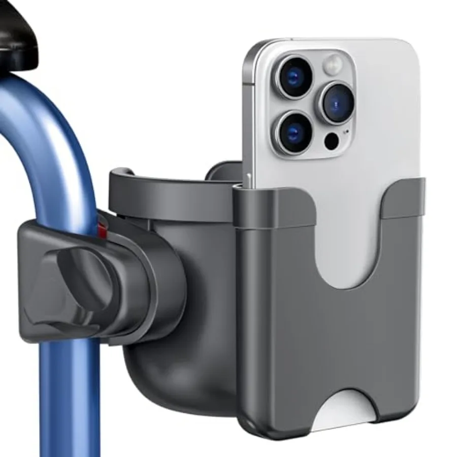 Cup Holder for Walker, Wheelchair Cup Holder with Phone Holder, Rollator Accessories for Seniors and Adults, Drink Holder for R