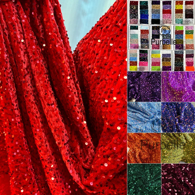 

Красная двухсторонняя эластичная бархатная ткань с блестками, спандекс, велюровая одежда, костюм, мероприятия, украшение, тач-одежда, материал для шитья своими руками
