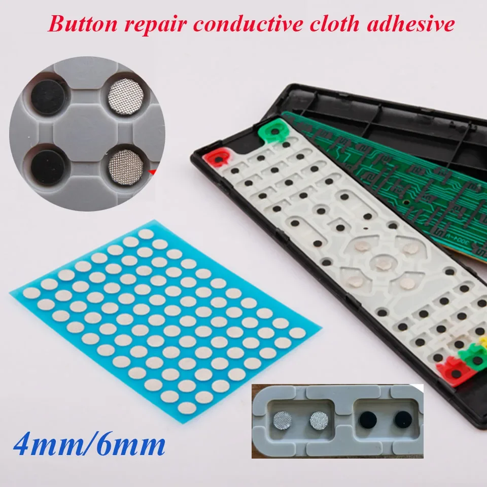 Button repair tape 4MM Circular Remote Control Key Touch Button Repair Conductive Tape Silicone Key Contact Failure Maintenance