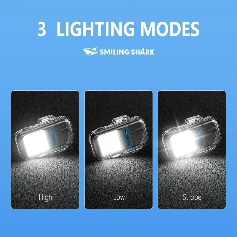 Smiling Shark Mini Rechargeable Work Light, Arc Electric Lighter,COB Floodlight Light, for Outdoor Camping Torch Emergency Lamp