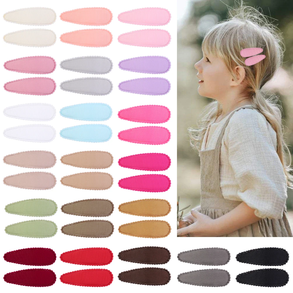 2Pcs Kids Basic Snap Hair Drop BB Clip Girls Solid Color Hairpin Sweet Headwear Baby Hair Accessories Barrettes Gift Wholesale