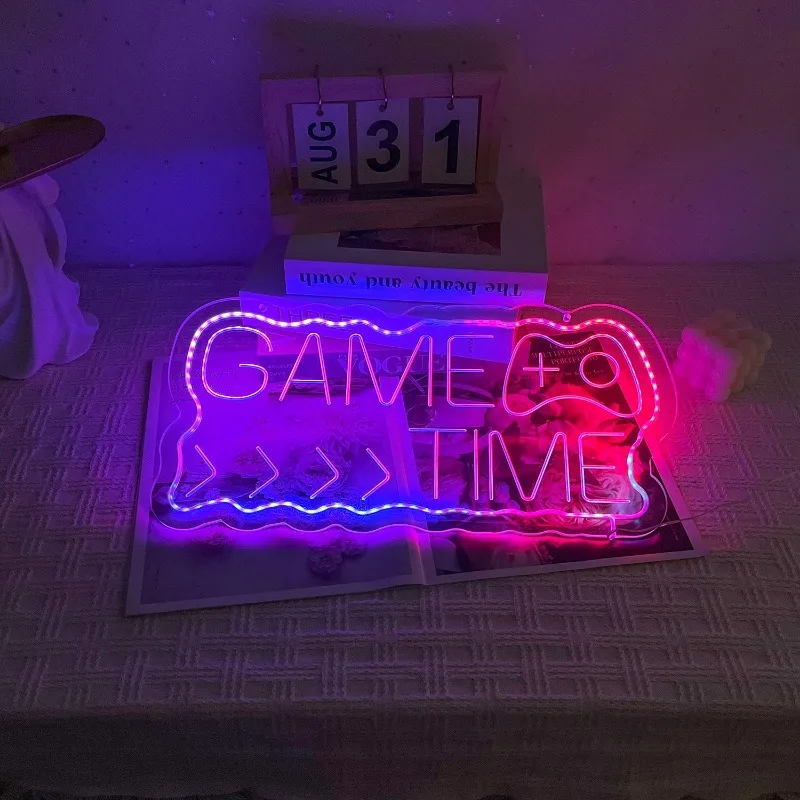 Customizable LED Neon Lights Double-row Text and Game Console Design Neon Sign for Bedroom Gaming Room Decoration Bar Club