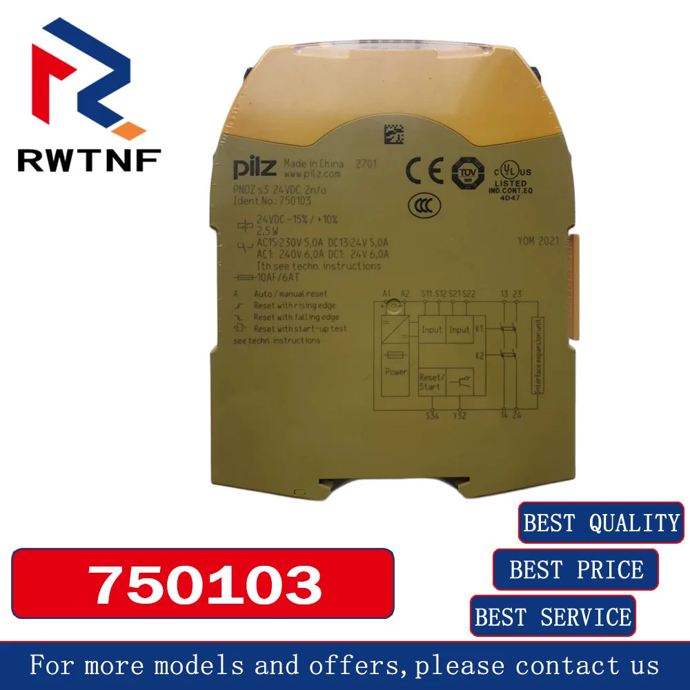 

Brand New Genuine 750103 PILZ PNOZ S3 24VDC Safety Relay,100% original warehouse stock