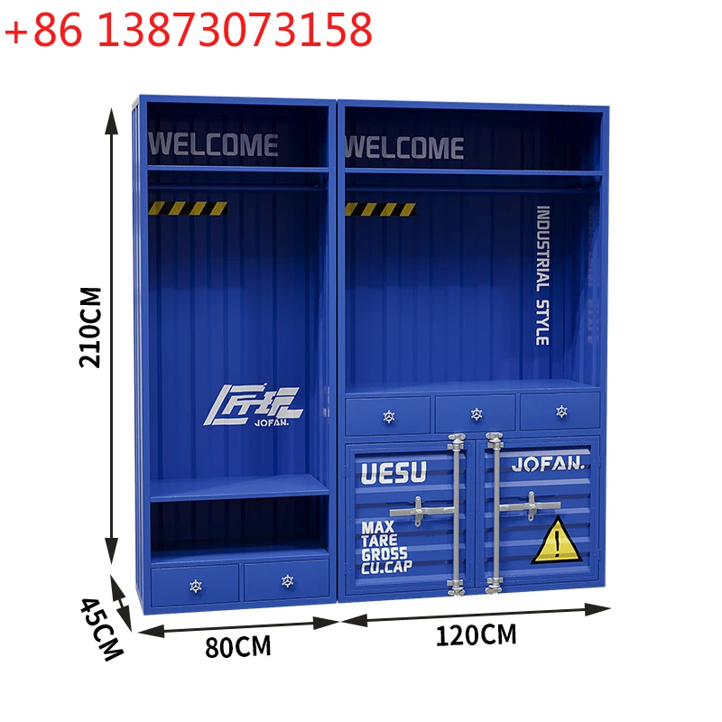 FG Internet celebrity model industrial style simple wardrobe storage bedroom cloakroom clothing store wrought iron container
