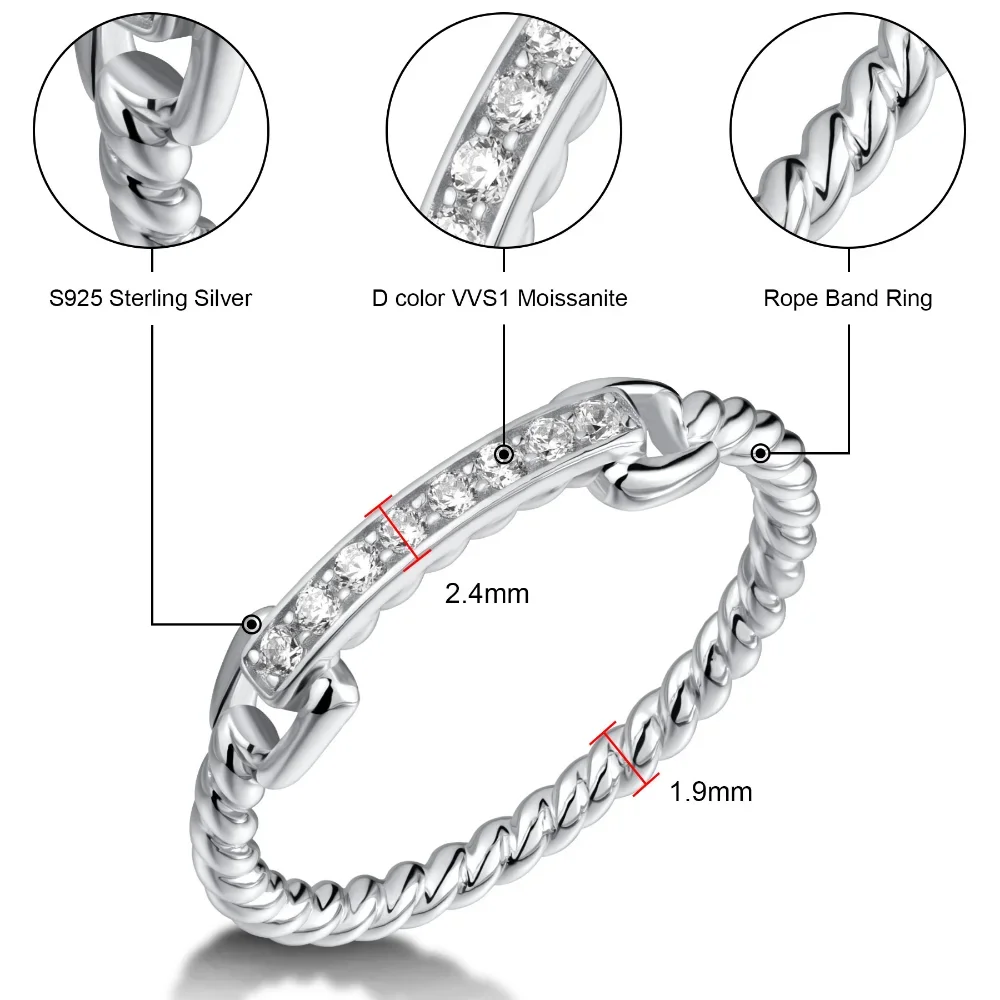 Half Eternity Wedding Band for Women 925 Sterling Silver 18K Gold Plated D Color Lab Diamond Moissanite Ring Luxury Fine Jewelry