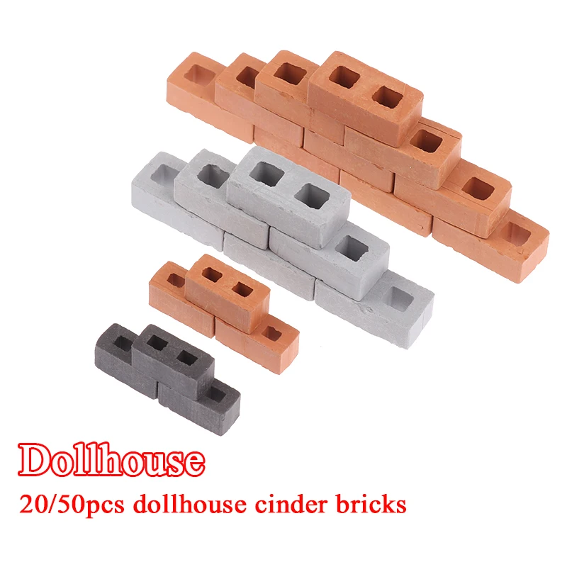 20/50 Uds. Bloques de cemento en miniatura modelo 1/12 casa de muñecas Micro paisaje Mini ladrillos de hormigón juguete Micro escena accesorios de construcción