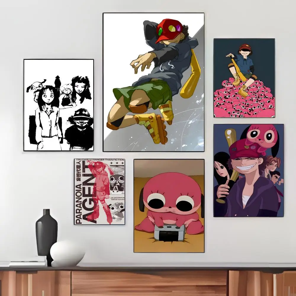 Thriller Anime P-Paranoia Agent Poster High Quality Print Waterproof Wall Art Sticker For Bar Living Room Decor Gift