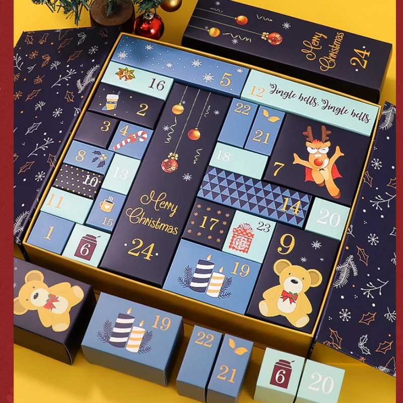 

В наличии оригинальный 33 см рождественский календарь пустая коробка Diy слепая коробка подарок Адвент календарь обратный отсчет изысканная маленькая коробка