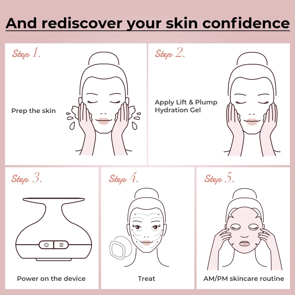 Urządzenie kosmetyczne LED 7w1 do twarzy i szyi, lifting, ujędrnianie, masaż.