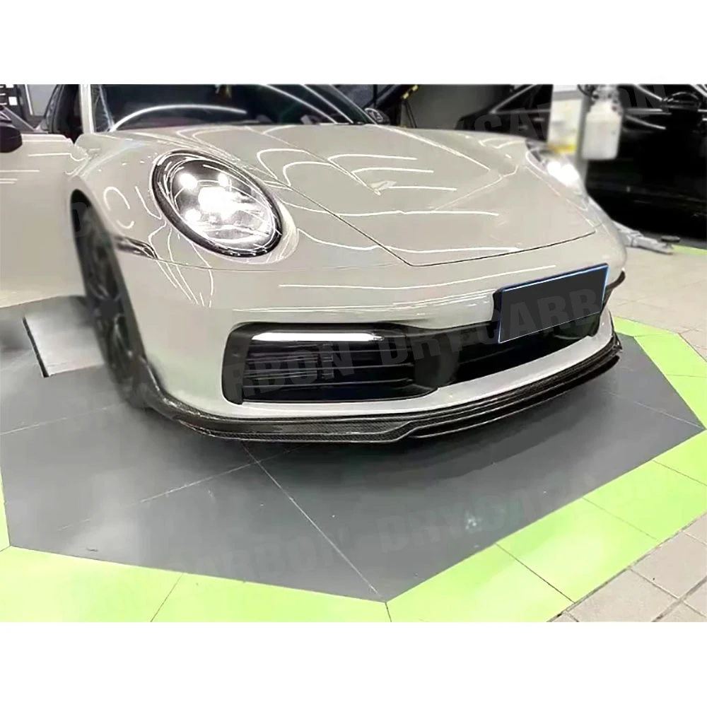 Car Accessories  Carbon Fiber Front Bumper Chin Lip Spoiler Body Kits Tuning For Porsche 911 992 2022