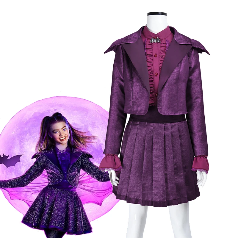 المرأة الأرجواني مصاص دماء فتاة المدرسة هالوين زي المراهقات Vampirina Vee Hauntley تأثيري #1