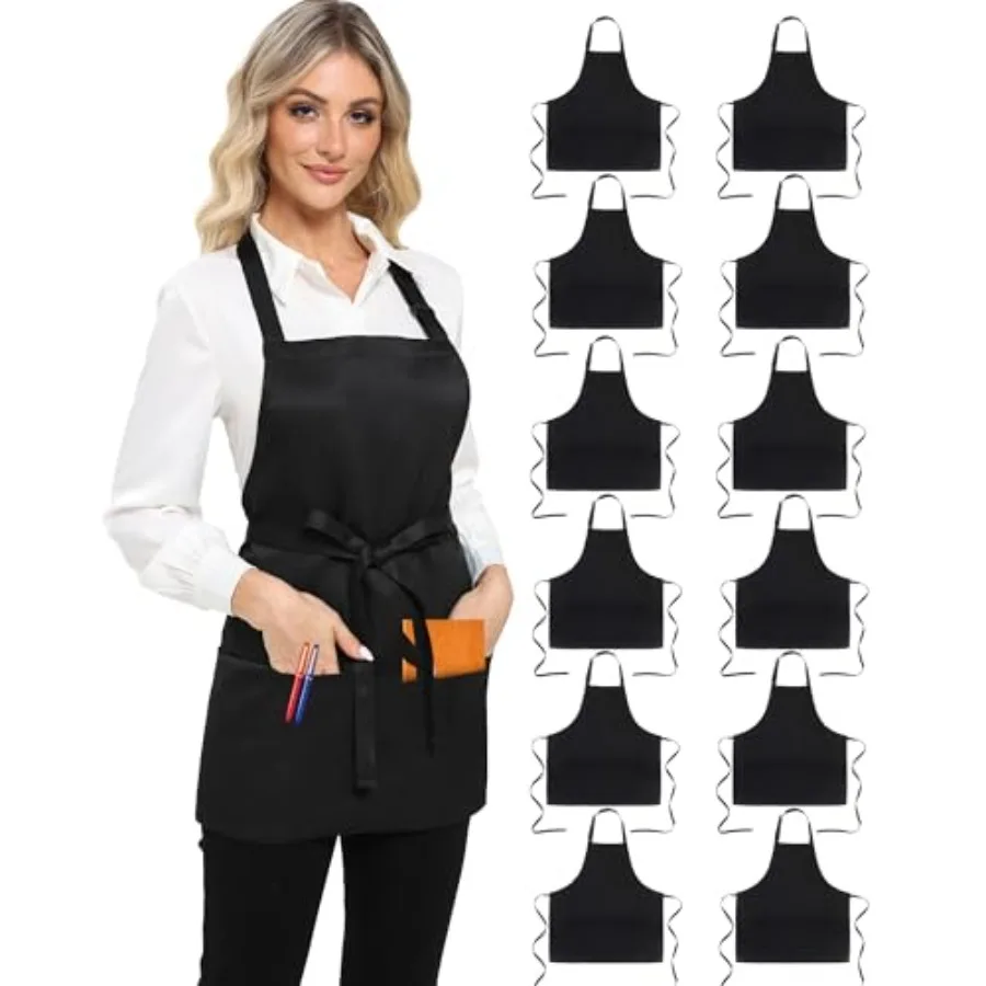 

Unisex Adjustable Three Pocket Apron-Chef Kitchen Cooking Restaurant Server