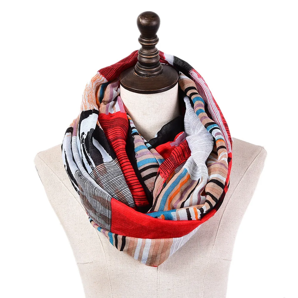 Autumn Winter Women Infinity Scarves Warm Neckerchief Cable Ring Scarf Loop Shawl Circle Snood Foulard Femme Echarpe Hot Sale