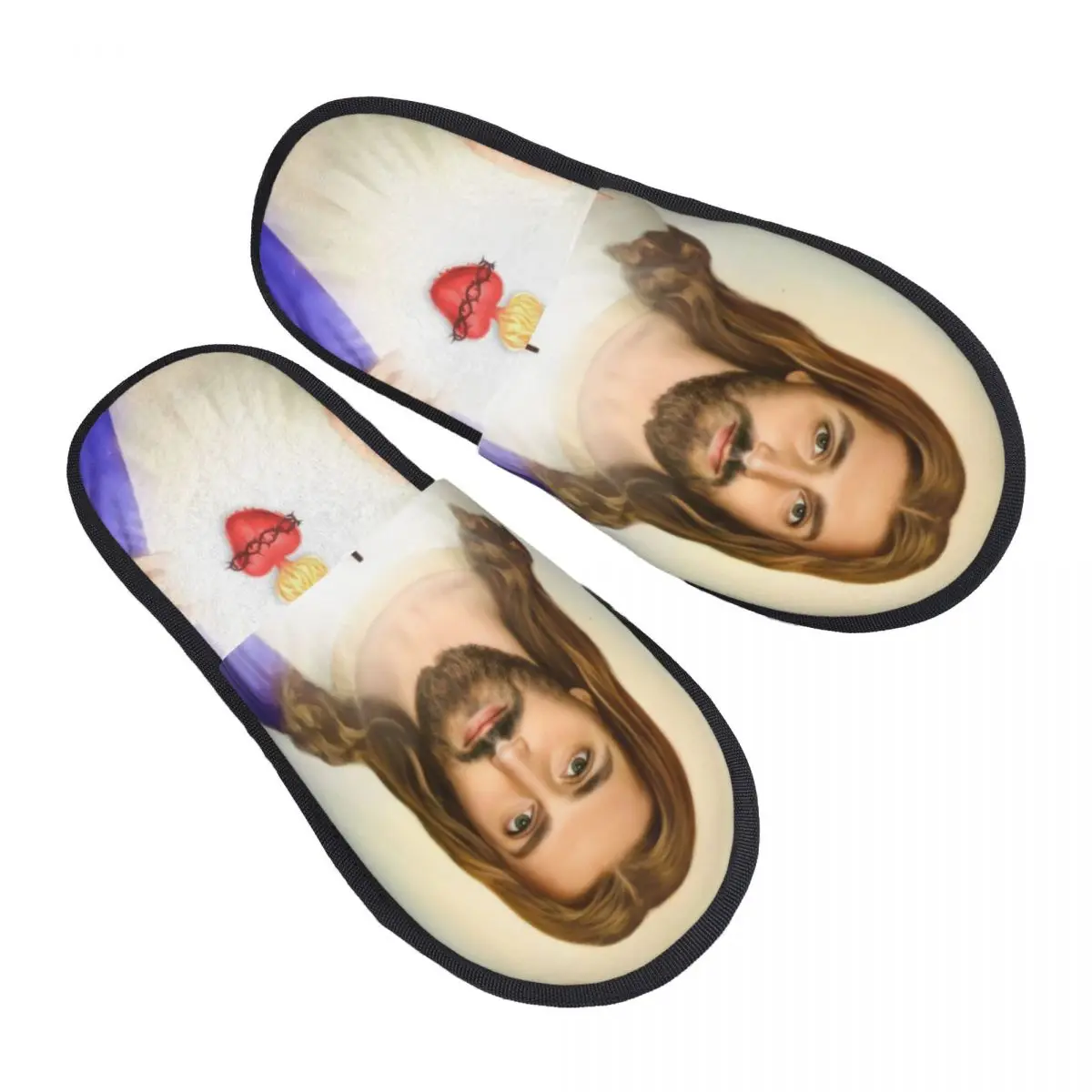 Zapatillas peludas de Jesús Cristo Saviour para hombres y mujeres, pantuflas de casa a la moda