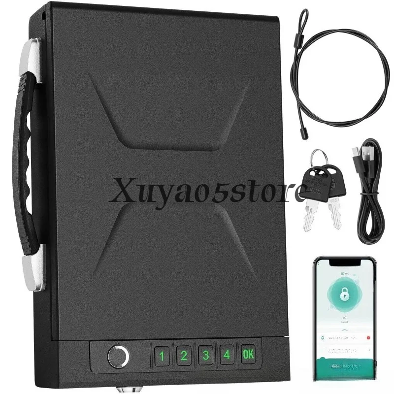 Portable Small Password Fuse Box Metal Home, Portable Car Fingerprint Gun Box Box
