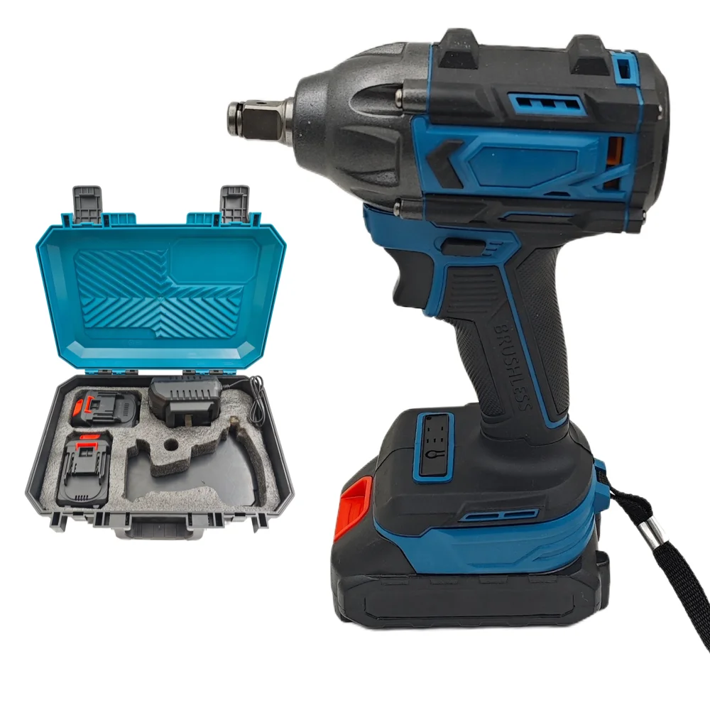 hit productFactory Direct 21V 350N.m Brushless Impact Wrench Cordless Lithium-Ion Battery DIY Home & Auto Tool with LED Light Cu
