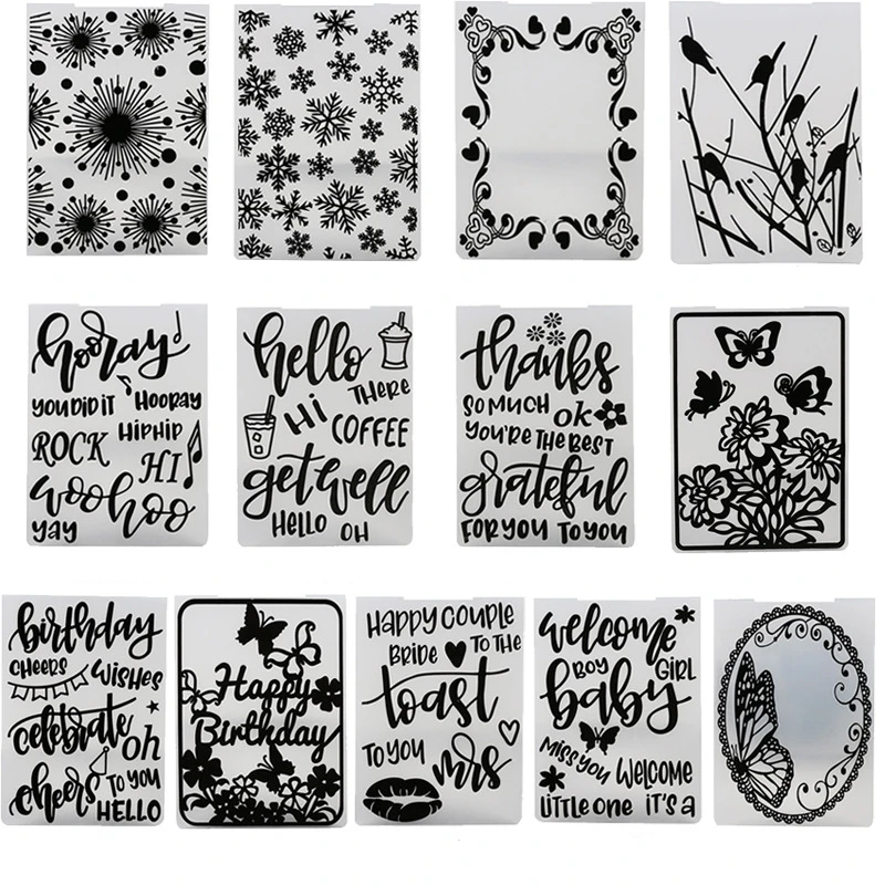 Aomily 10.5x14.5cm 3D Embossing Folder Transparent Embossing Plastic Plates Design For INS DIY Paper Cutting Dies Scrapbooking