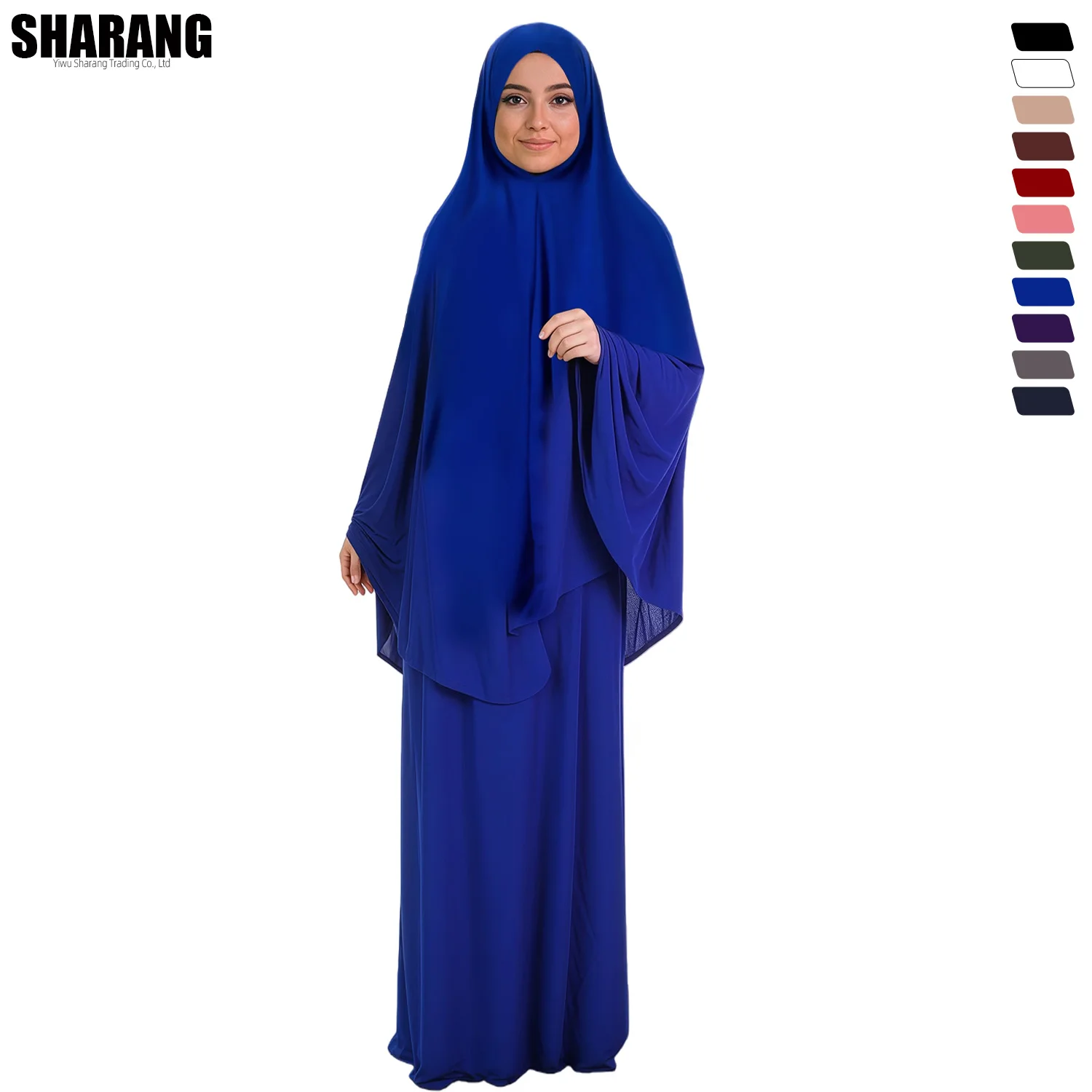 

Jersey Prayer Set Stretchy EID Ramadan Islam Muslim Women Satin Rope Instant Hijab Khimar Skirt 2 Piece Jilbab