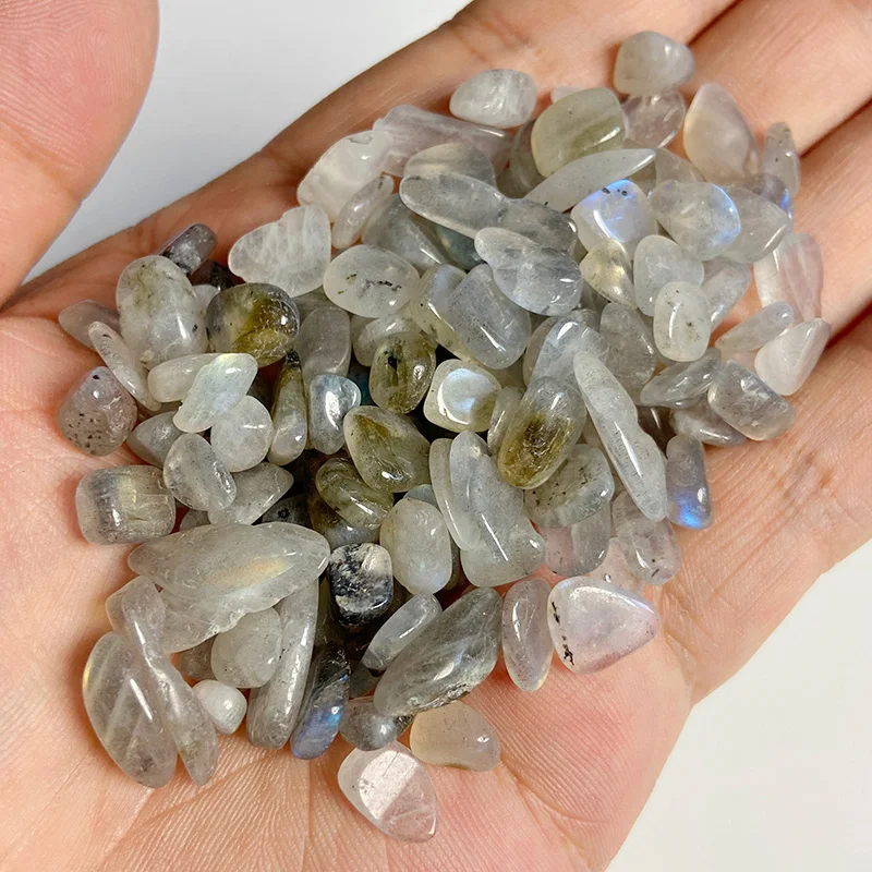 20-100g 6-9mm Natural Labradorite Quartz Gravel Irregular Crystal Stone Rock Chips Specimen Lucky Natural Stones and Minerals