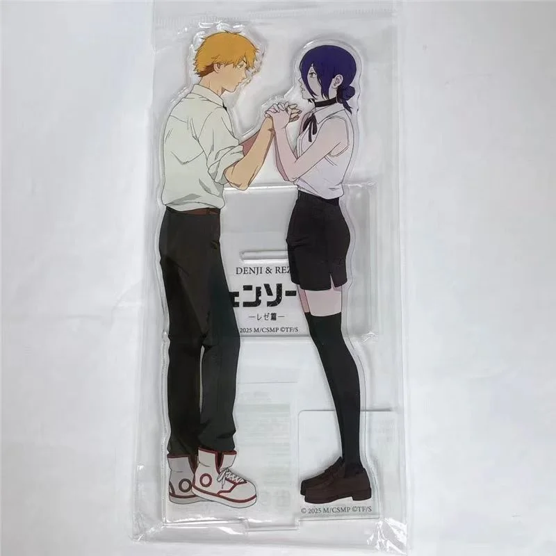 Anime Chainsaw Man Reze Arc Denji Cosplay Stand Model Plate Figure Acrylic Figurine Desktop Ornament Accessories Props