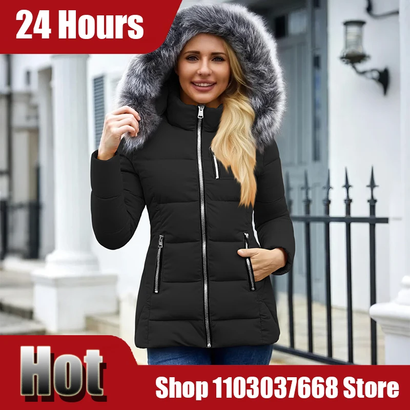 Parkas de pele sintética mulheres jaqueta roupas das mulheres engrossar outerwear com capuz casaco de inverno jaqueta feminina algodão acolchoado parkas 2025