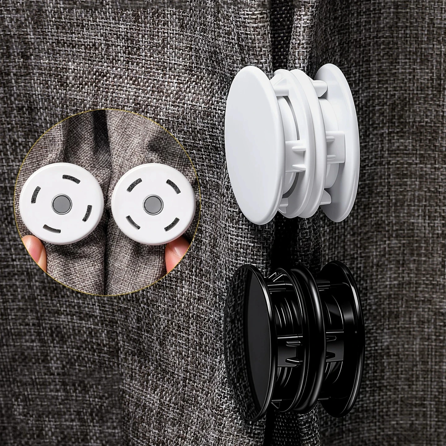 Strong Magnetic Curtain Clips Nail Free Blackout Closure Clips Curtain Closed Buckle Prevent Light Leaking For Bedroom Office