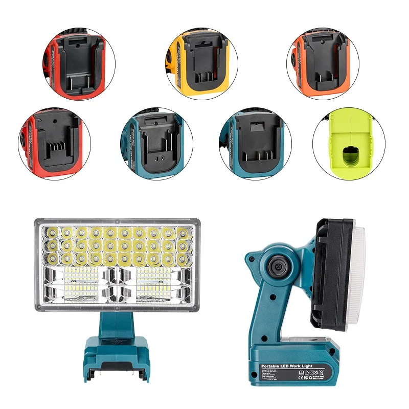 For Makita/Milwaukee/Dewalt/Bosch/Black&Decker/Craftsman/Ryobi 18V Li-ion Battery Flashlight Camping Lamp Emergency Lighting