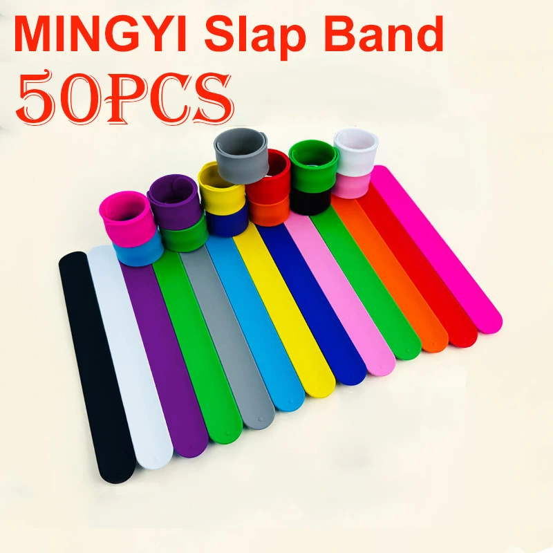 50pcs Custom Silicone Slap Bracelet Rubber Snap Ruler Band Wristband Recycled Slap Bracelets Universal for all Events