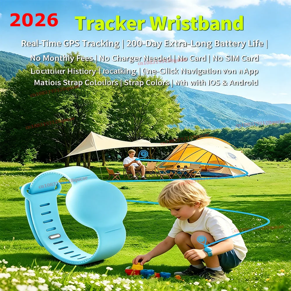 Tracking-Armband – Globale 1-Klick-Ortung, 180 Tage Akkulaufzeit, keine Gebühr/SIM/Kosten, iOS & Android, historische präzise Standortverfolgung, Geschenke