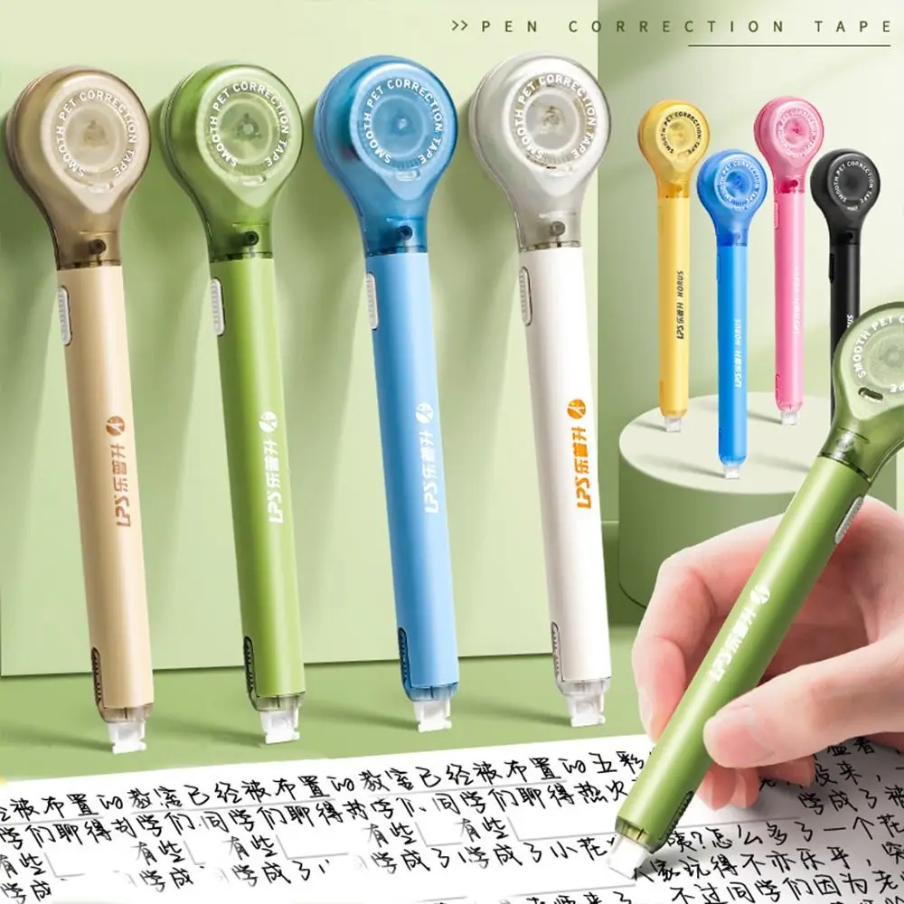 Creative Design 6m Modification Corrector Tape Comfortable Holding Pen Shape White Out Correction Tape Replaceable Core